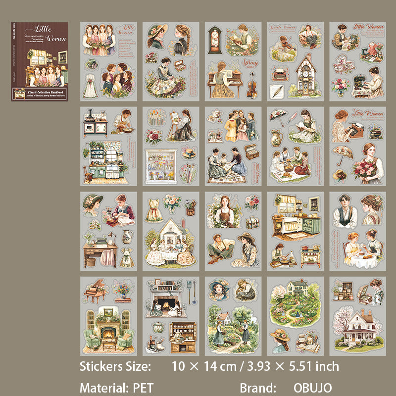 20 Sheets Masterpiece Themed PET Stickers Book MZZCSC