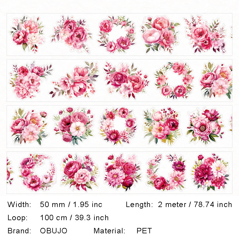 1 Roll Flower PET Stickers Tape SKSJ