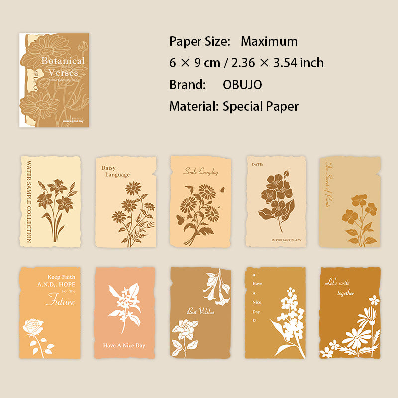 10 Pcs Botanical Notepad Paper CMSJ