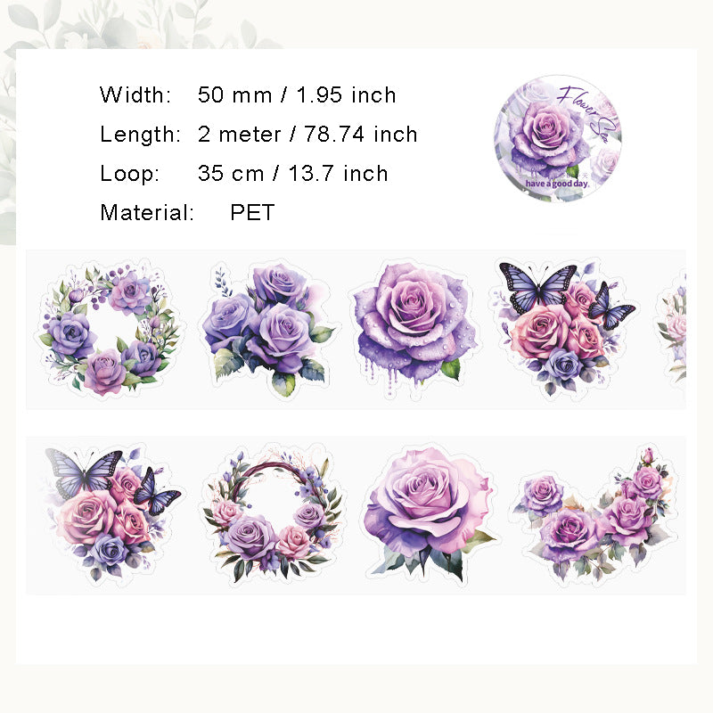 1 Roll PET Flower Stickers Tape YJHH