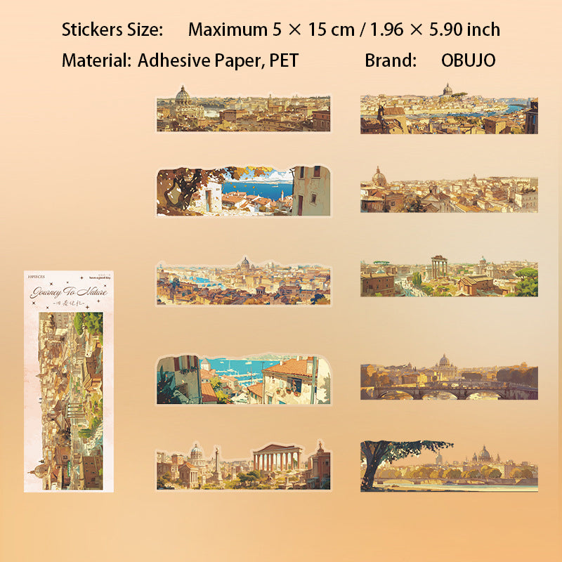 10 Pcs Seasonal Mountain Landscape PET Stickers ZRZL