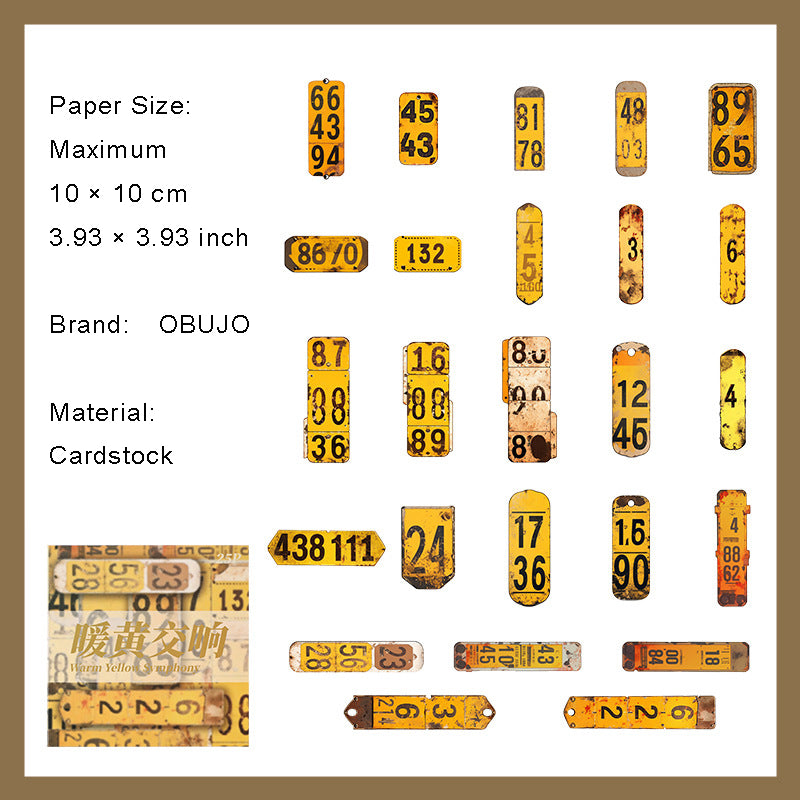 25 Pcs Vintage Number Label Cardstock Paper SZJG