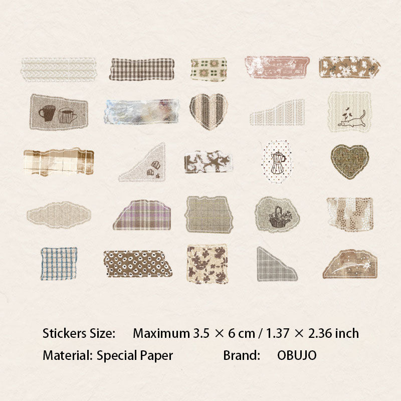 50 Pcs Fabric Texture Stickers BYSH