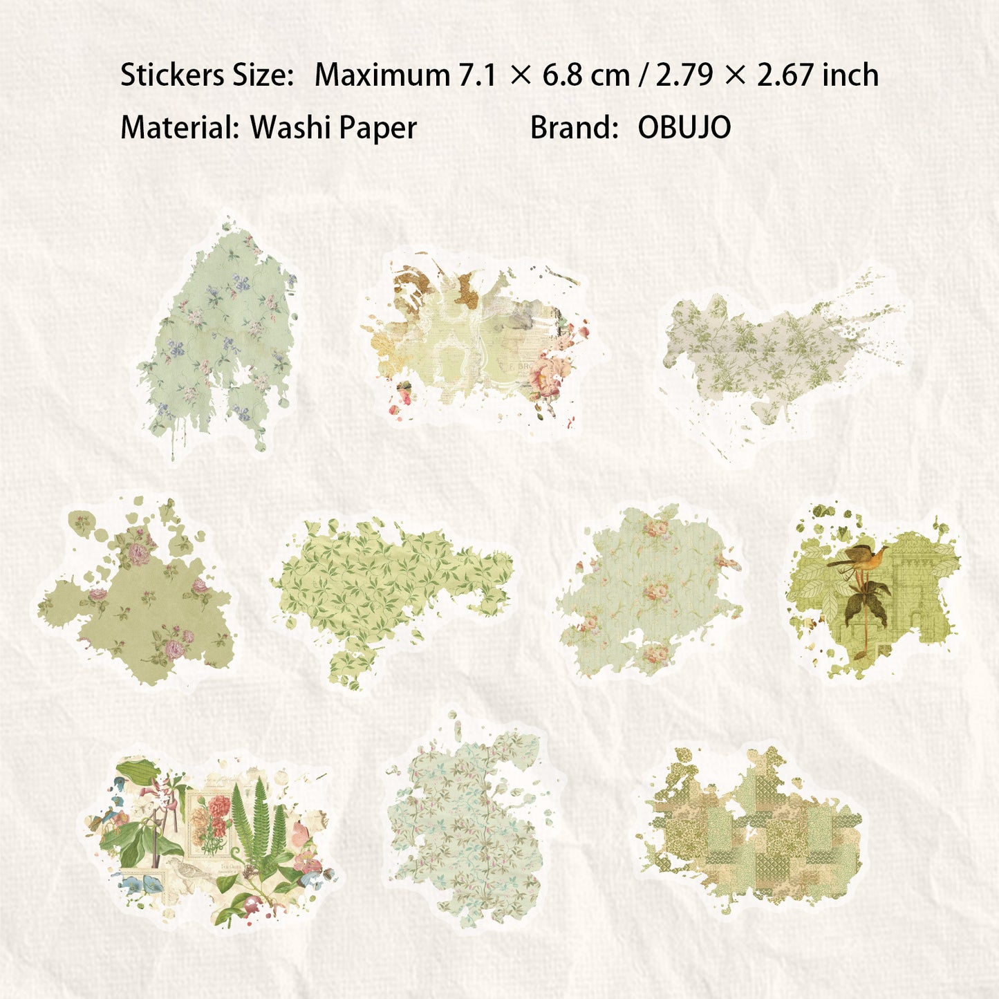 20 Pcs Watercolor Fragments Washi Stickers CYXL