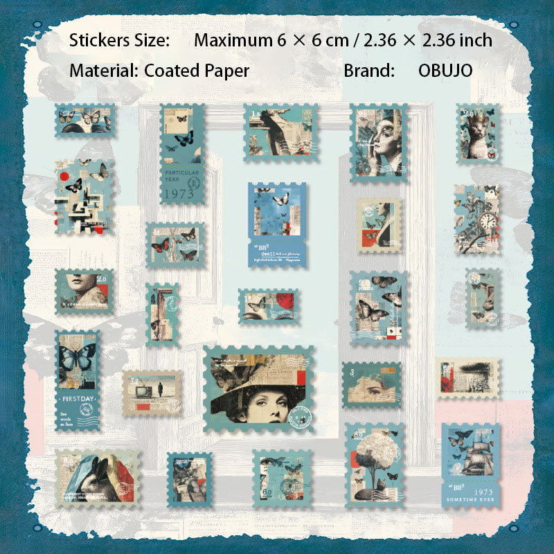 50 Pcs Fantasy Postage Stamp Stickers JYKXQ