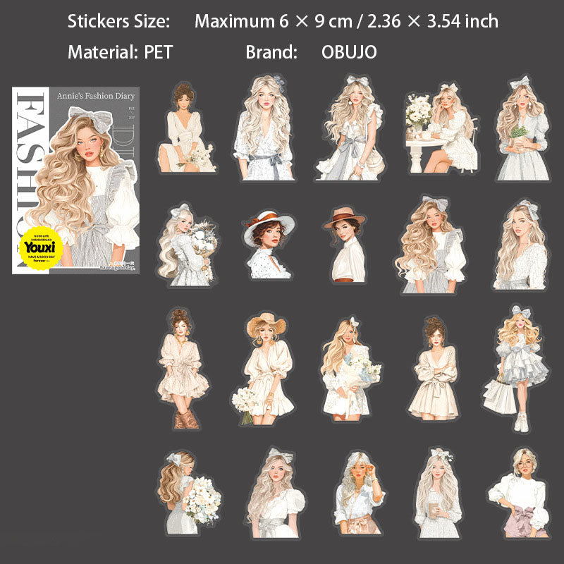 20 Pcs Urban Girl PET Stickers ANSSRJ