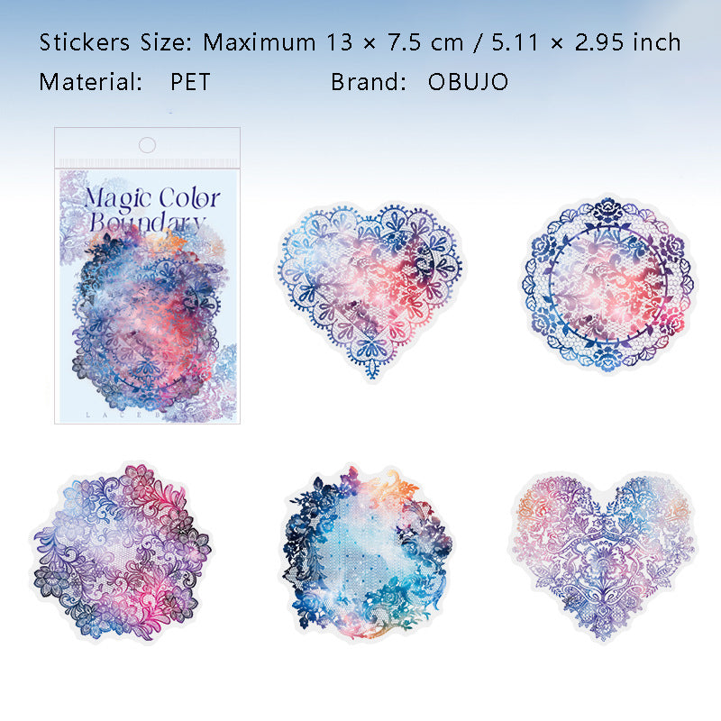 10 Pcs Rainbow Lace PET Stickers HCBJ