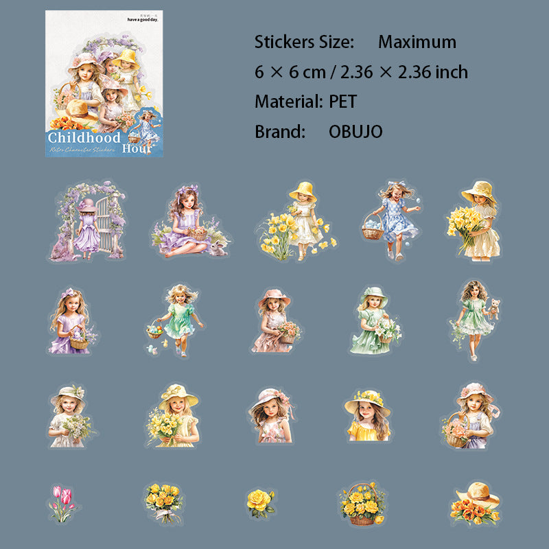 20 Pcs Childhood Theme PET Stickers TNSG