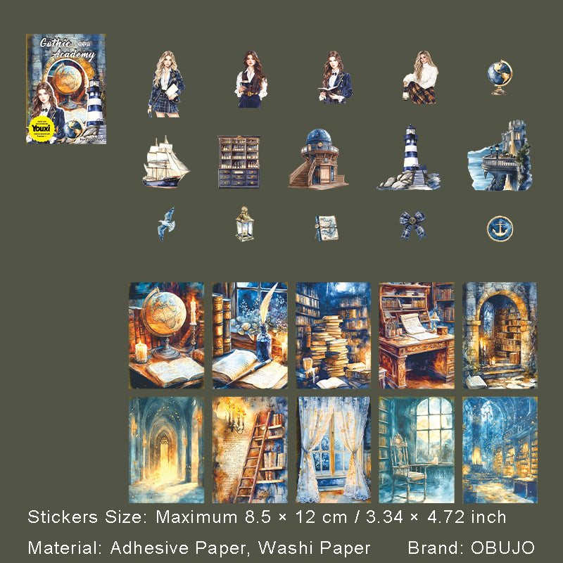 15 Pcs Dark Acadamy Journal Stickers GTXY