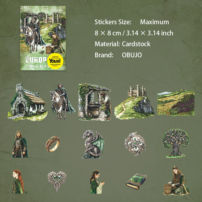 15 Pcs Retro Cardstock Stickers OZHS