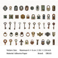 50 Pcs Vintage Metal Gadget Stickers JWJX