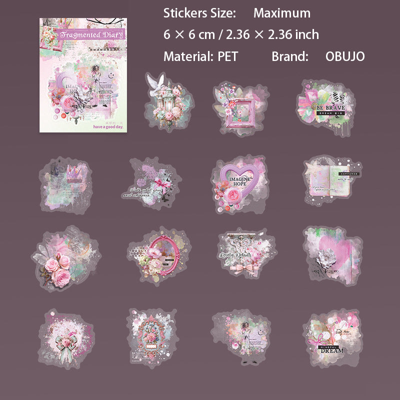 15 Pcs Vintage Collage PET Stickers LSRJ