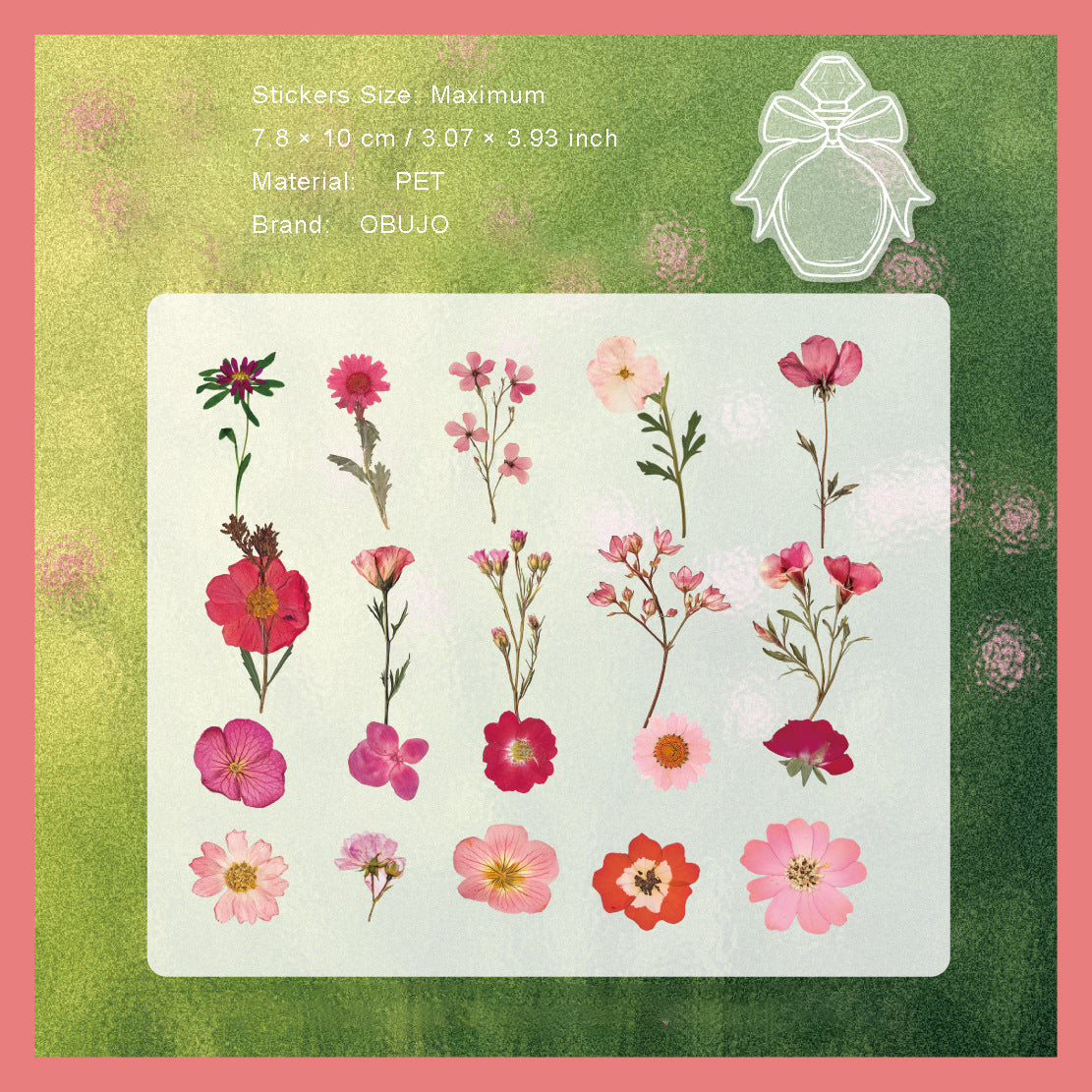 41 Pcs Pressed Flower PET Stickers GHXL