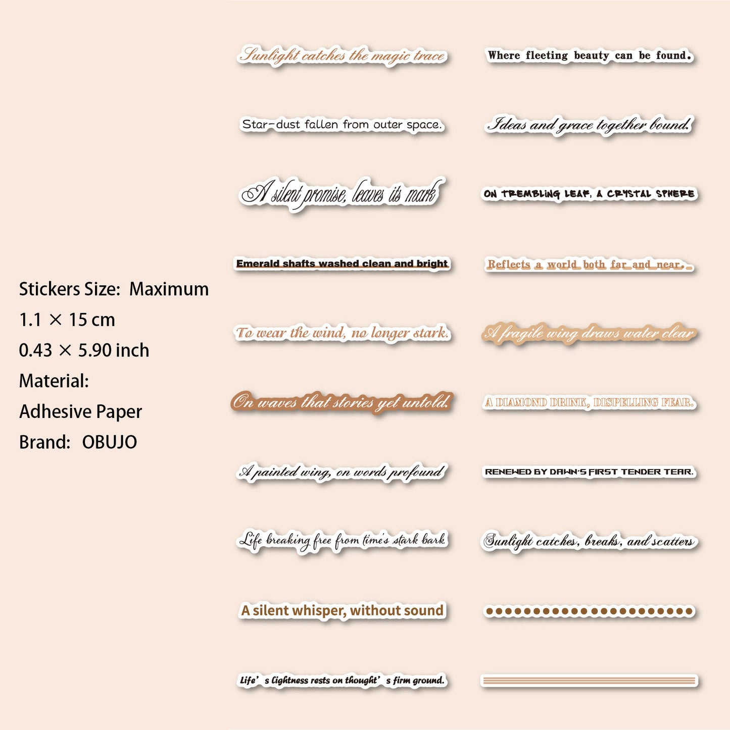 40 Pcs Creative Quote Stickers ZYJX