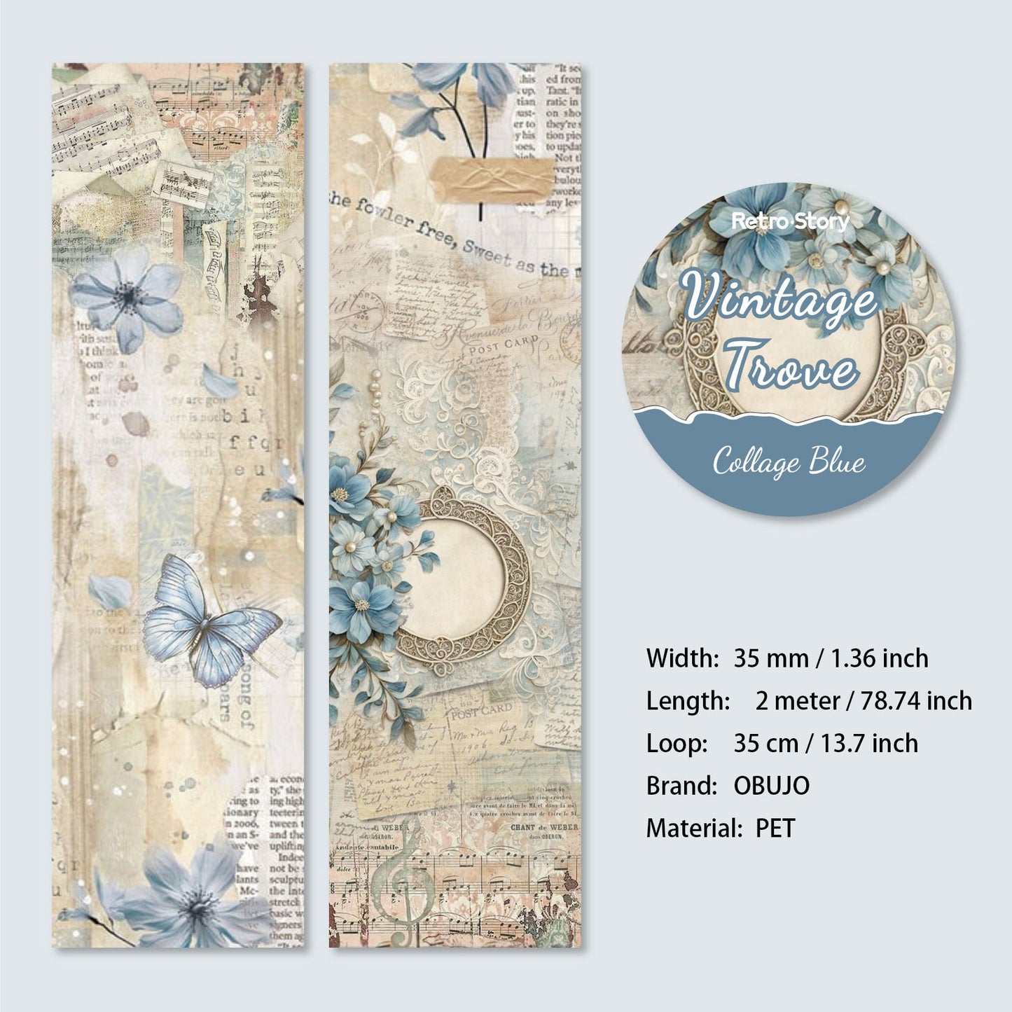 1 Roll Vintage Floral Washi Tape FGMC