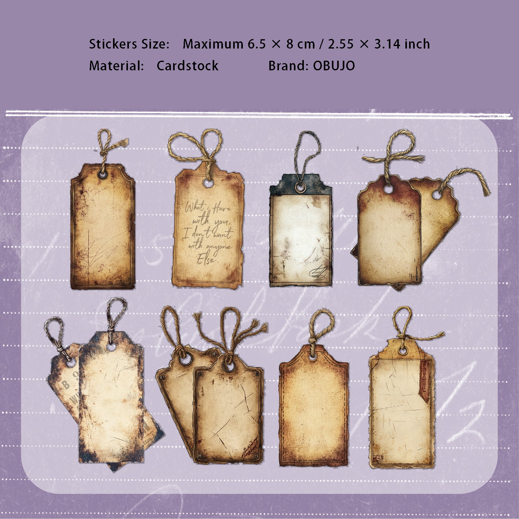 16 Pcs Vintage Lable Cardstock Stickers JQXL