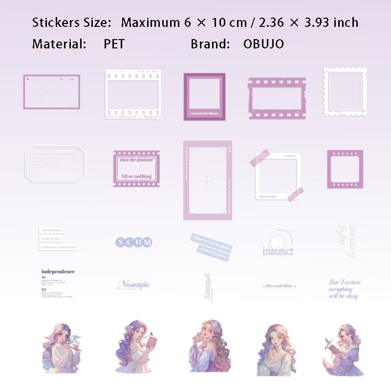25 Pcs Girl Memory PET Stickers JPHY