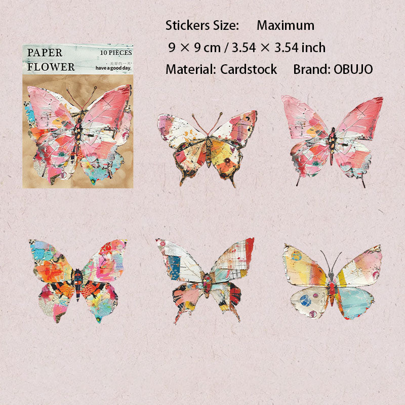 10 Pcs Paper Flower for Journal Craft ZSHF