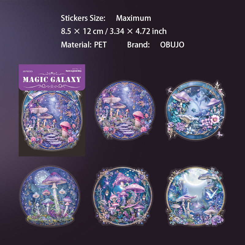 10 Pcs Fantasy Magic PET Stickers MFXH