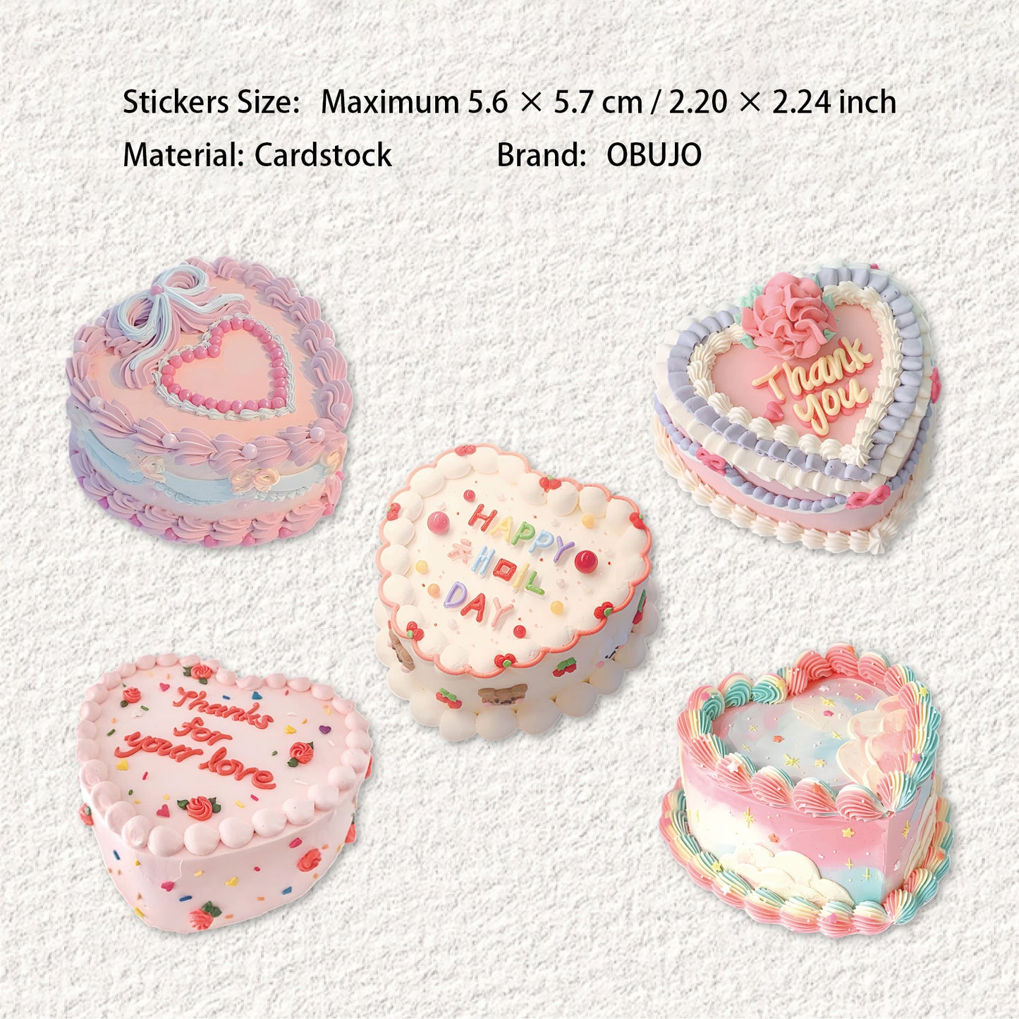 10 Pcs Cake Themed Cardstock Stickers DGXL