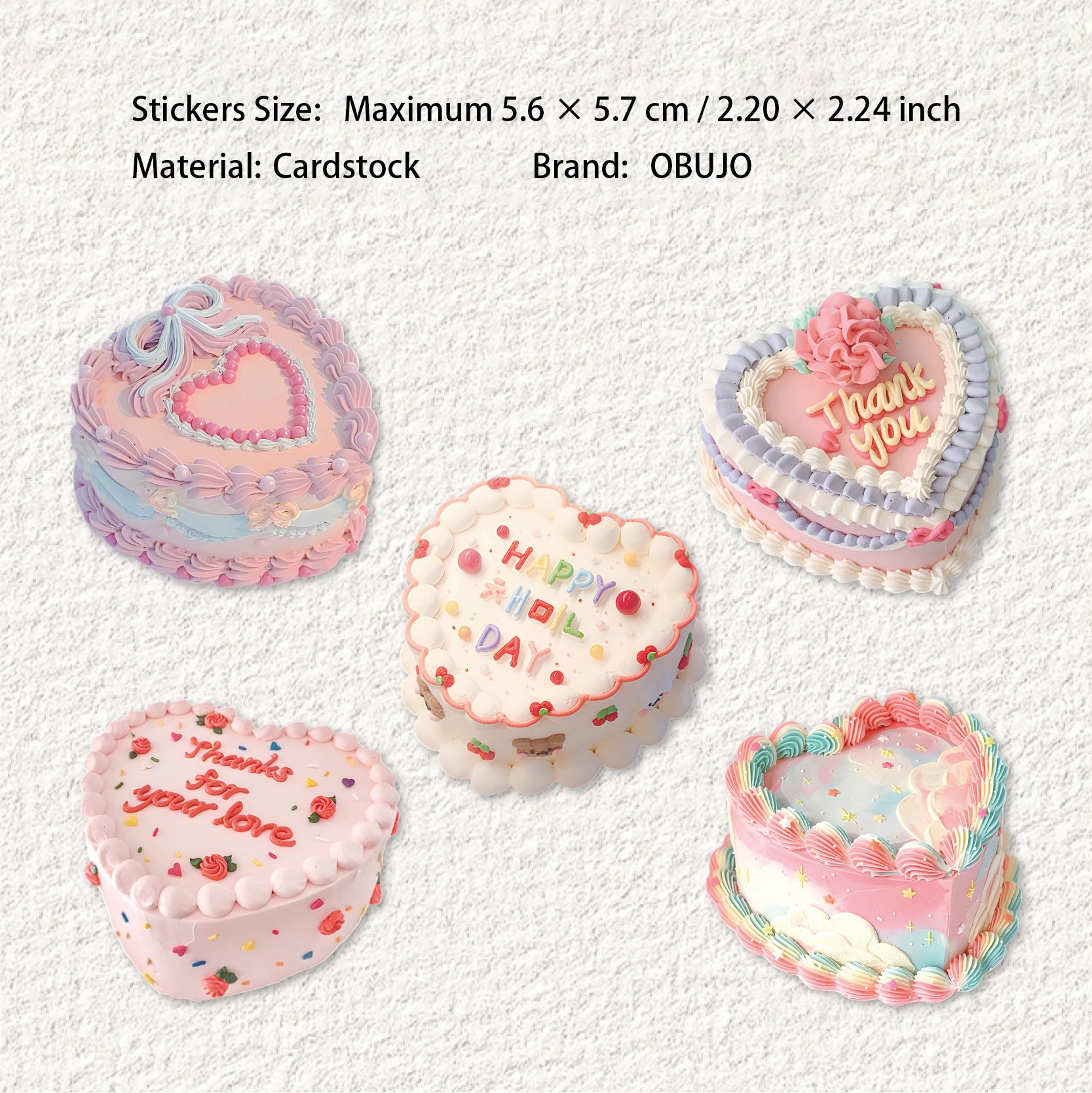 10 Pcs Cake Themed Cardstock Stickers DGXL