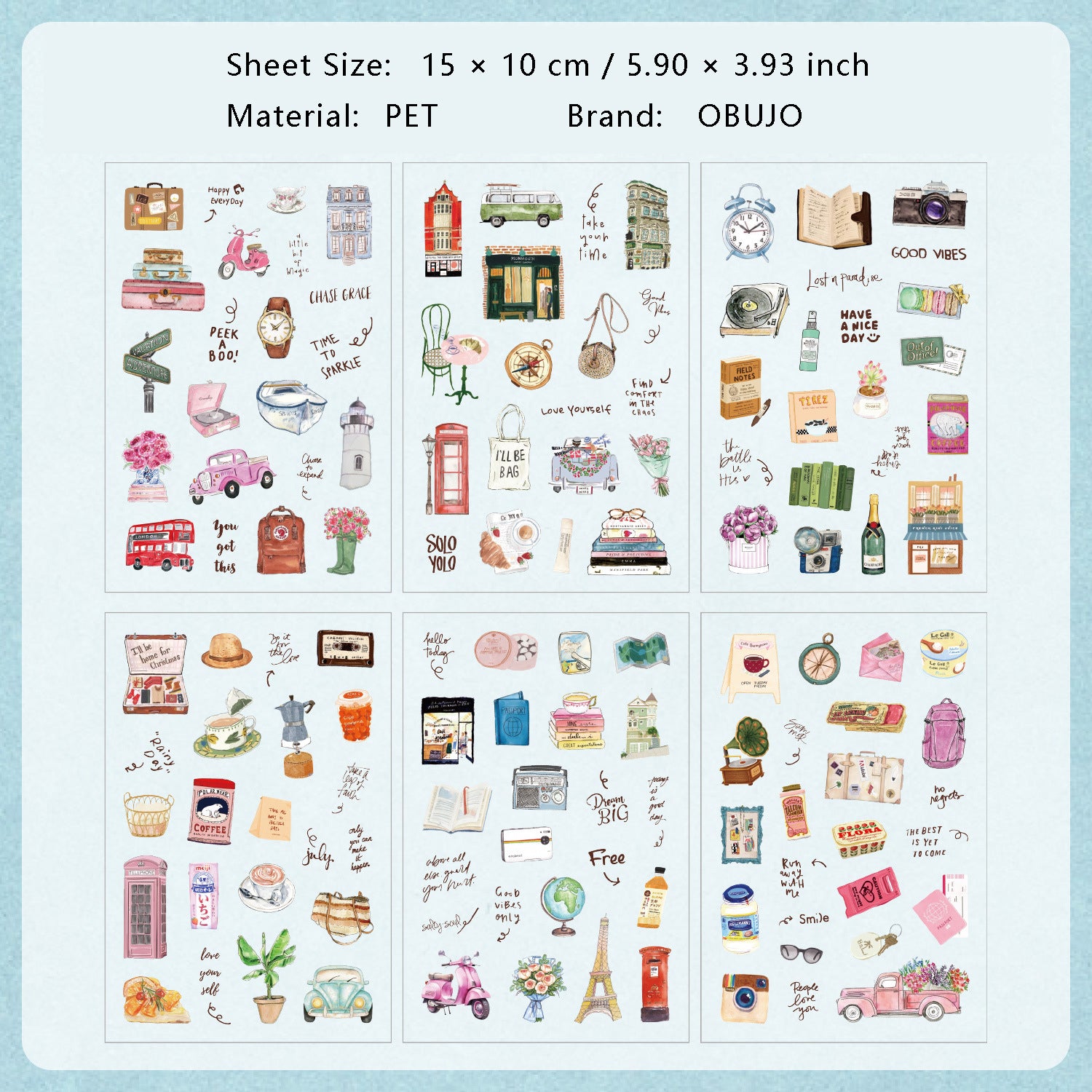 6 Sheets Life Style Planner Stickers SHXZ
