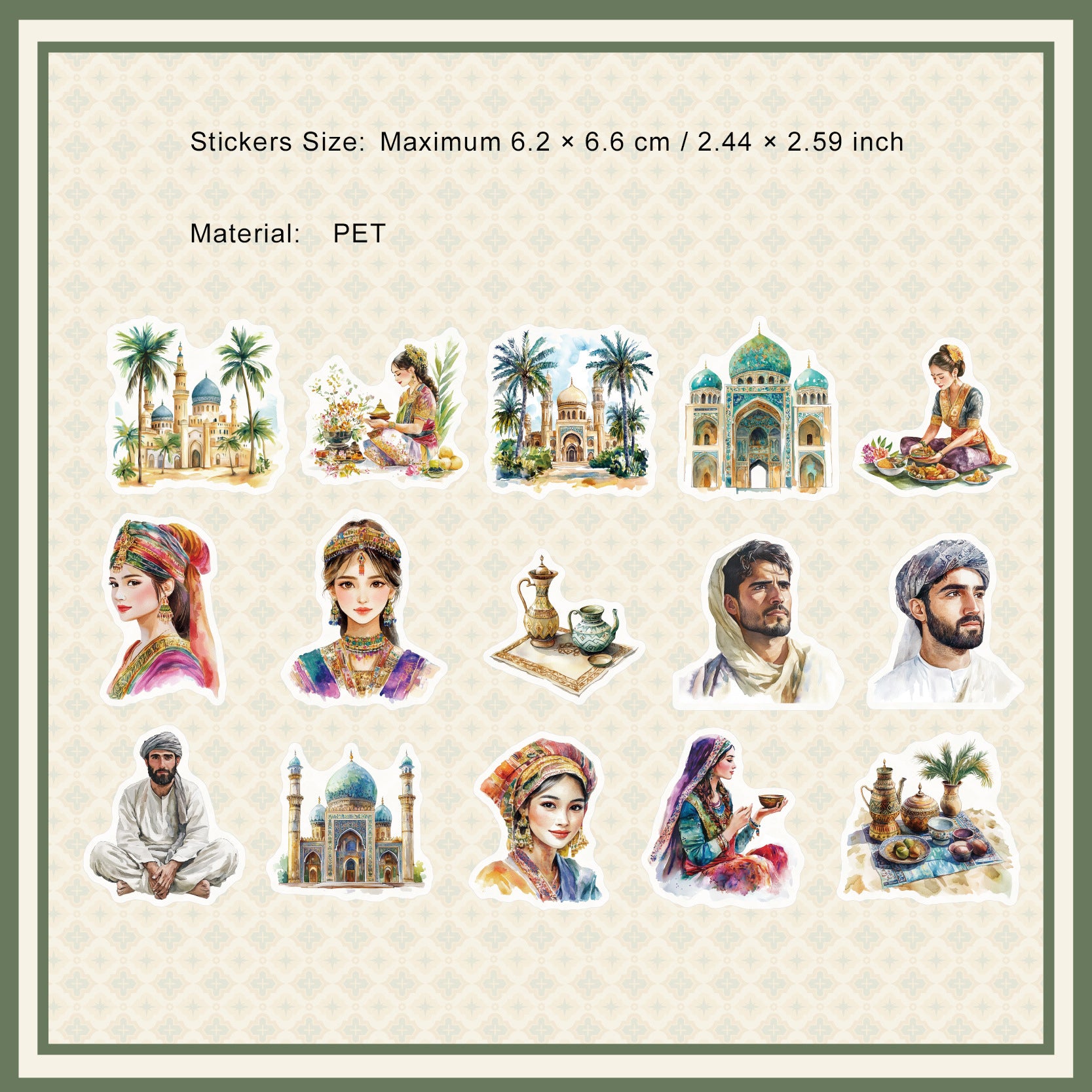 30 Pcs Egypt Theme PET Stickers YYFQ