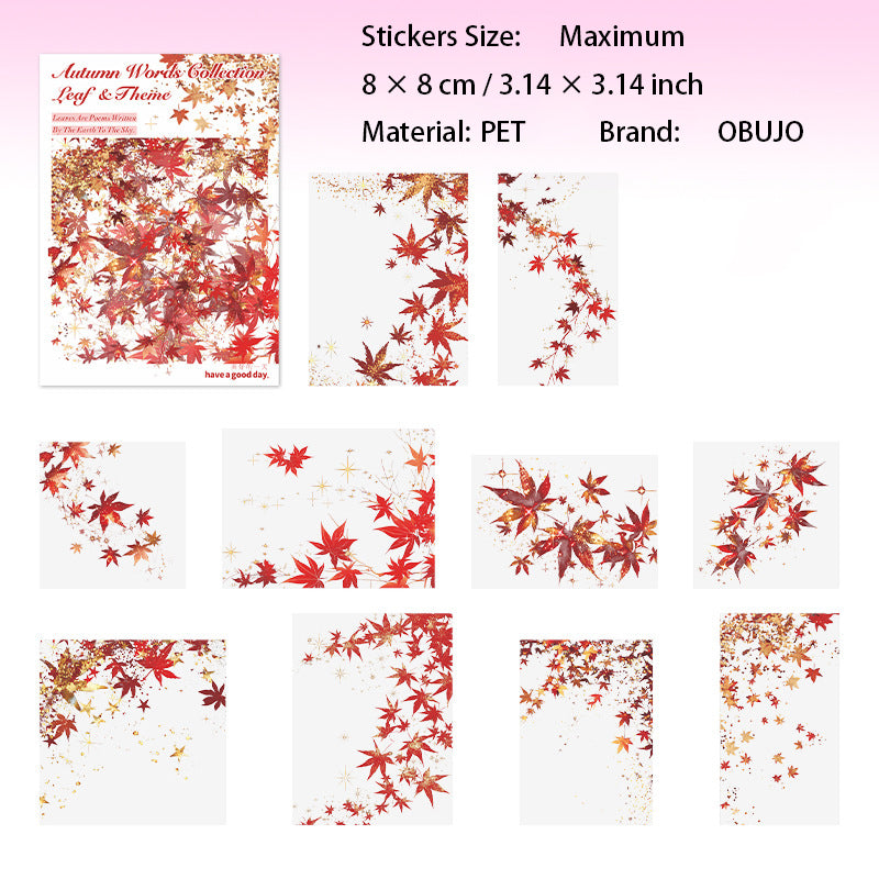 20 Pcs Autumn Leaves PET Stickers QYJXL
