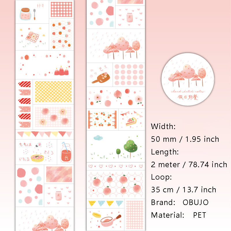 1 Roll Planner Journal Frame PET Stickers Tape HYXJ
