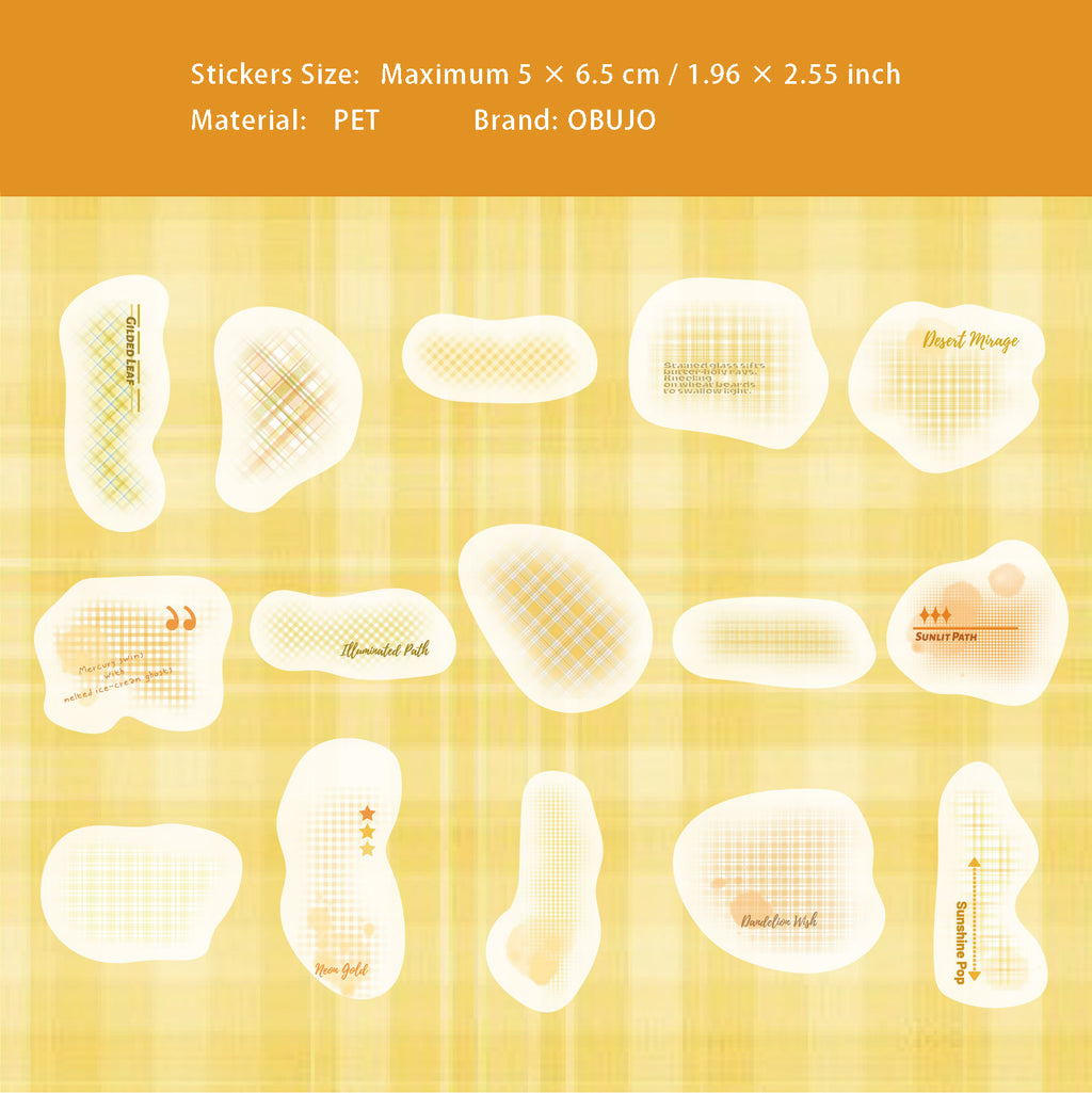 30 Pcs Grid Theme PET Stickers GWSP