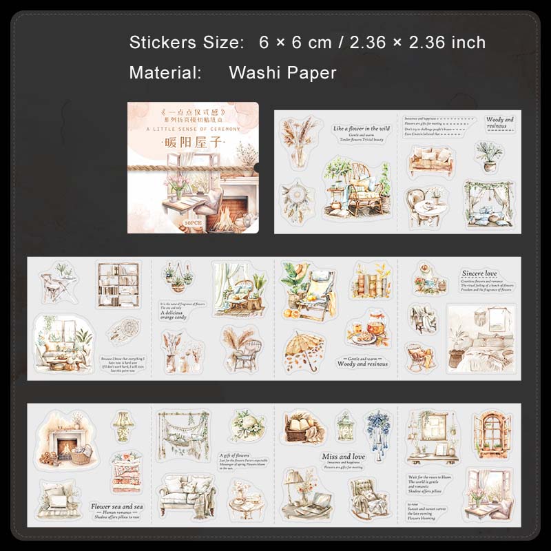 10 Sheets Life Style Washi Stickers Book YDDYSG