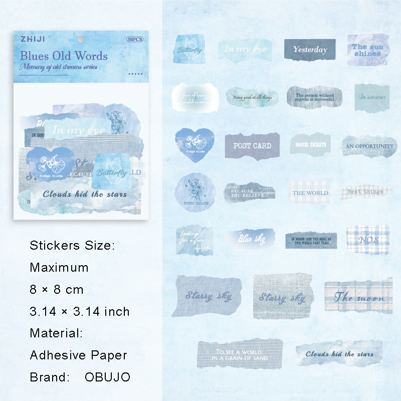 25 Pcs Vintage Word Stickers JYJM