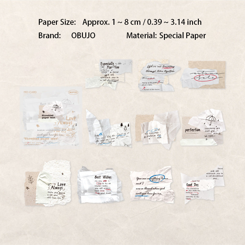 20 Pcs Vintage Quote Journal Paper YTDZJ