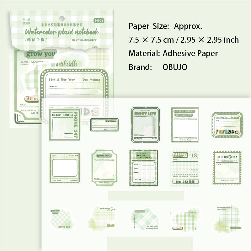 30 Pcs Grid Notepad Paper GWJSB