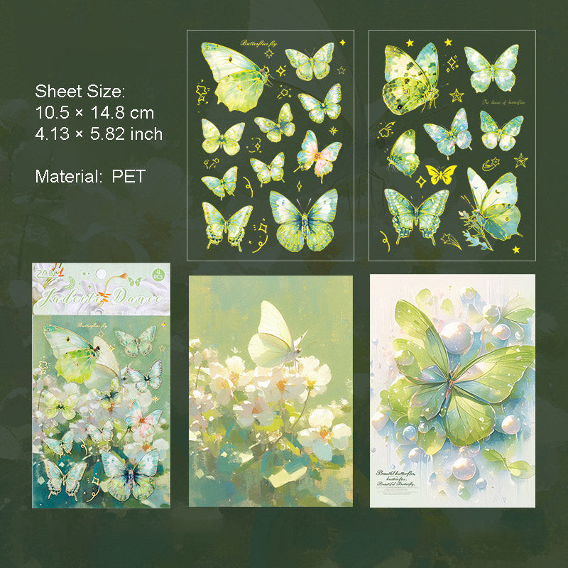 4 Sheets Glitter Butterfly PET Stickers SSDY