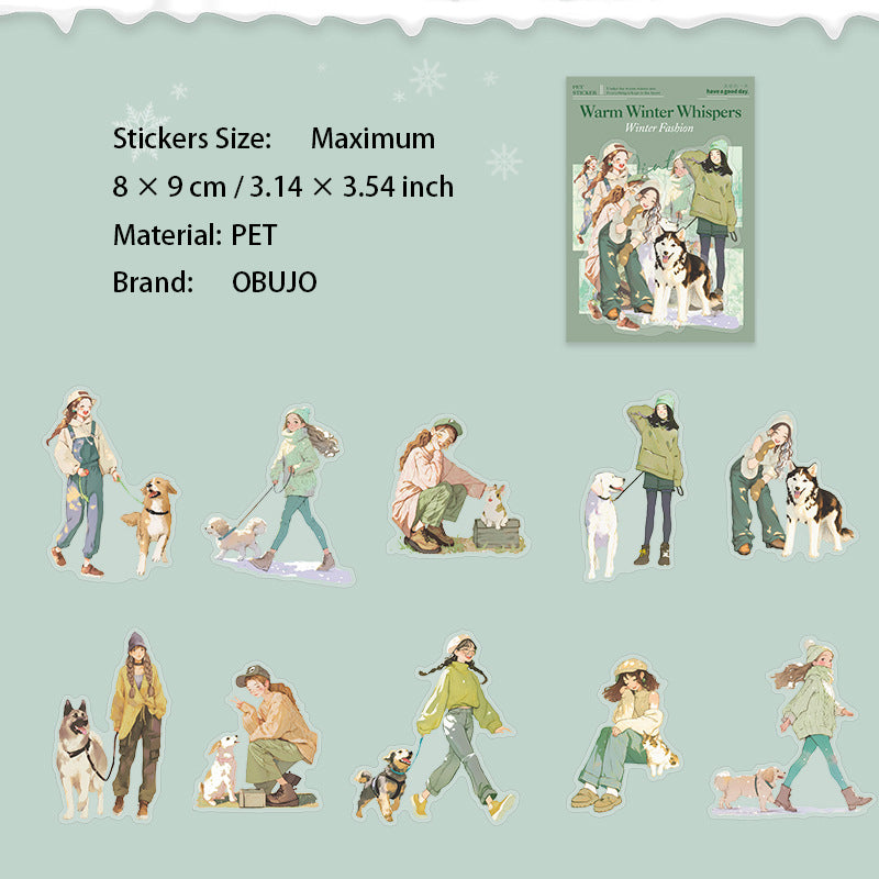 20 Pcs Winter Girl PET Stickers NDXY