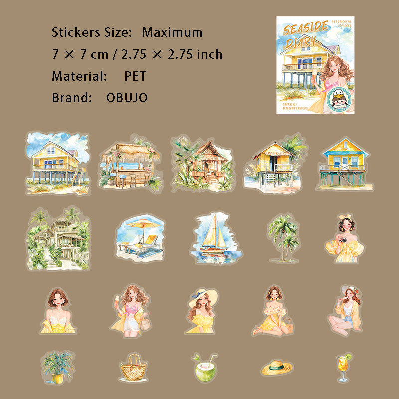 20 Pcs Summer Beach PET Stickers HBRJ
