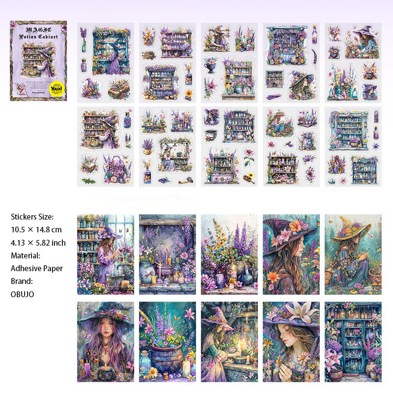 20 Sheets Magic Journal Paper and Stickers Kit MFYC