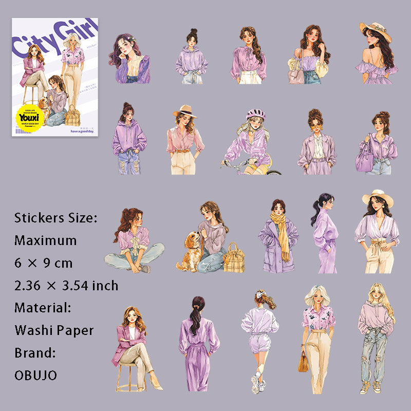 20 Pcs Urban Girl Stickers DSNH