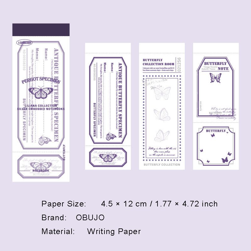 15 Sheet Vintage Notepad Paper LLANSC