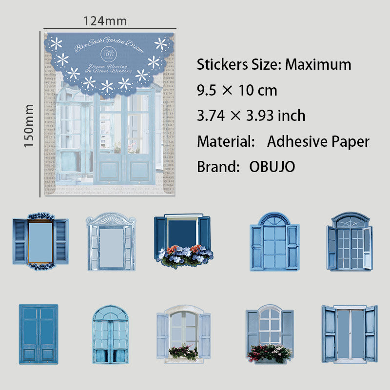 10 Pcs Window Themed Stickers HCZM