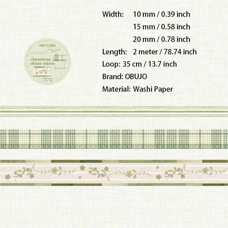3 Rolls Vitnage Grid Washi Tapes Set SZBY