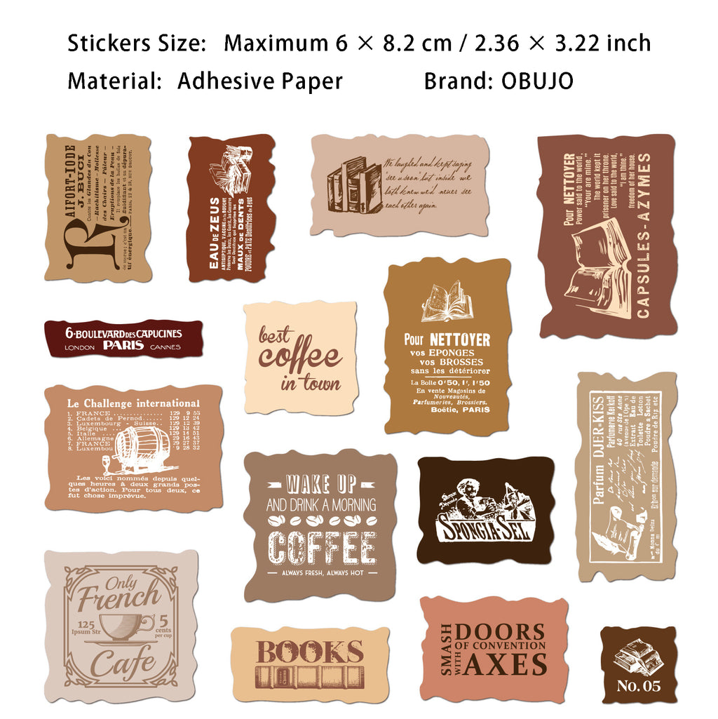 30 Pcs Vintage Journal Stickers QZXL