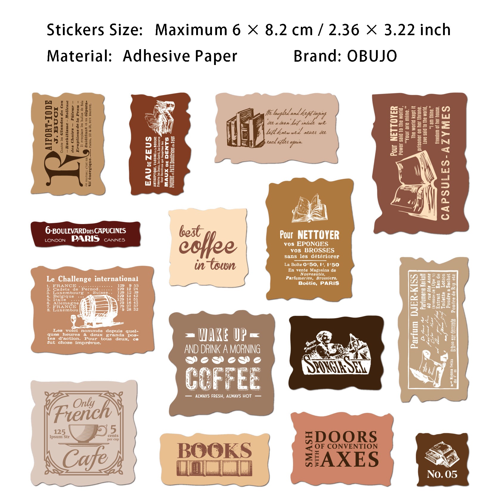 30 Pcs Vintage Journal Stickers QZXL