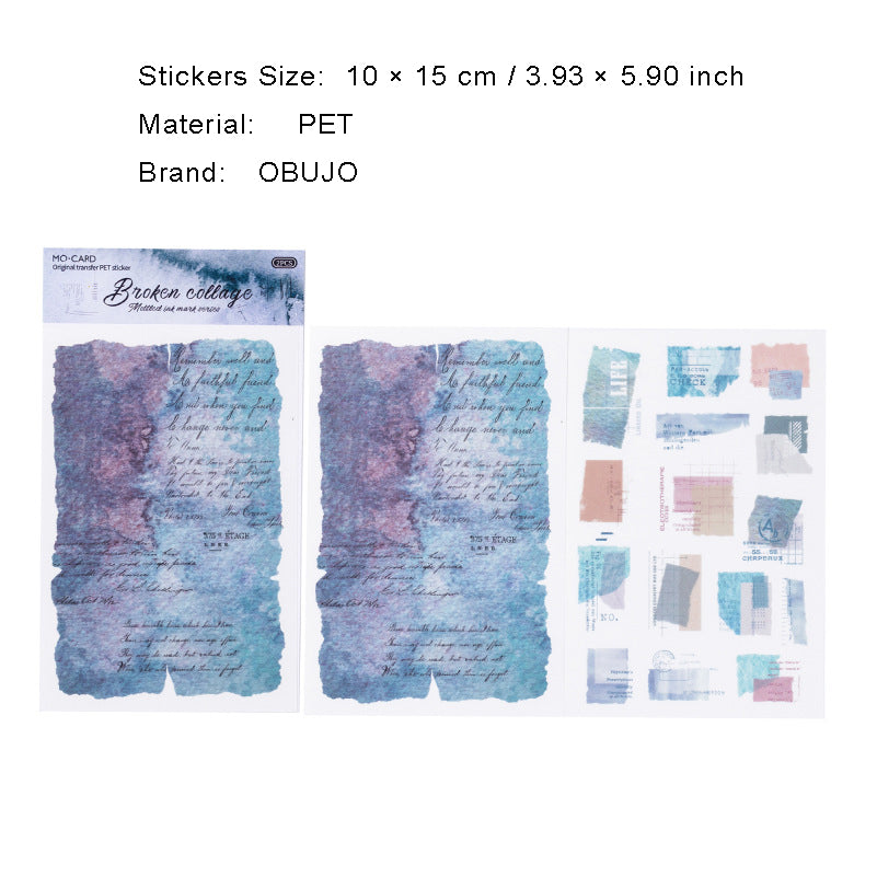 2 Sheets Watercolor Transfer Stickers BBMJ