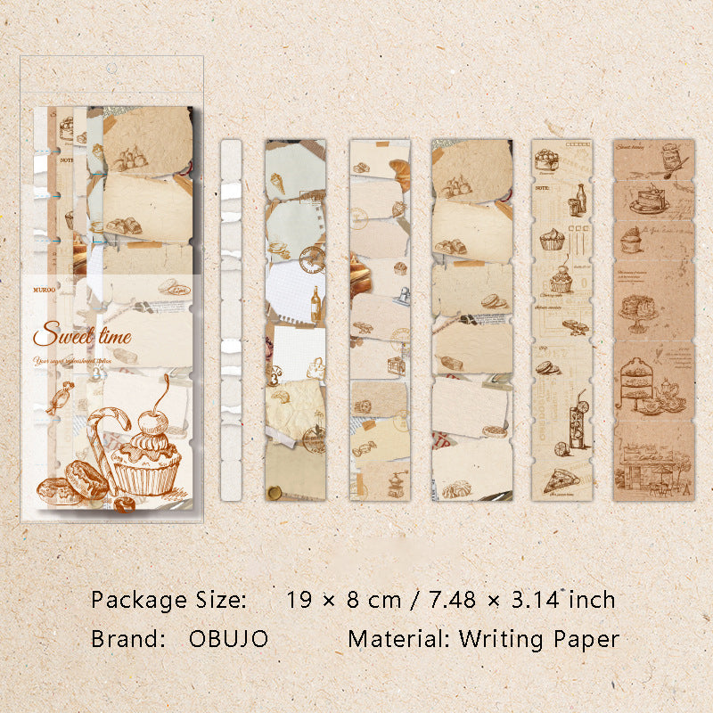 12 Sheets Vintage Notepad Journal Paper BMHBQ