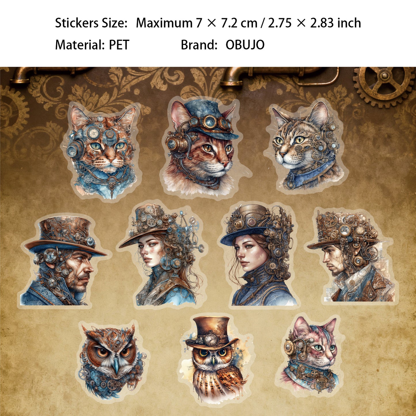 20 Pcs Age of Steam PET Stickers ZQSD