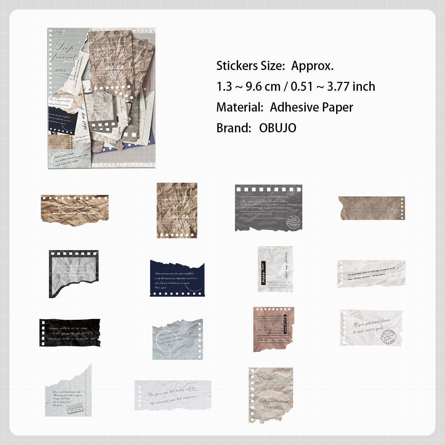 20 Pcs Vintage Letter Stickers HYXJ