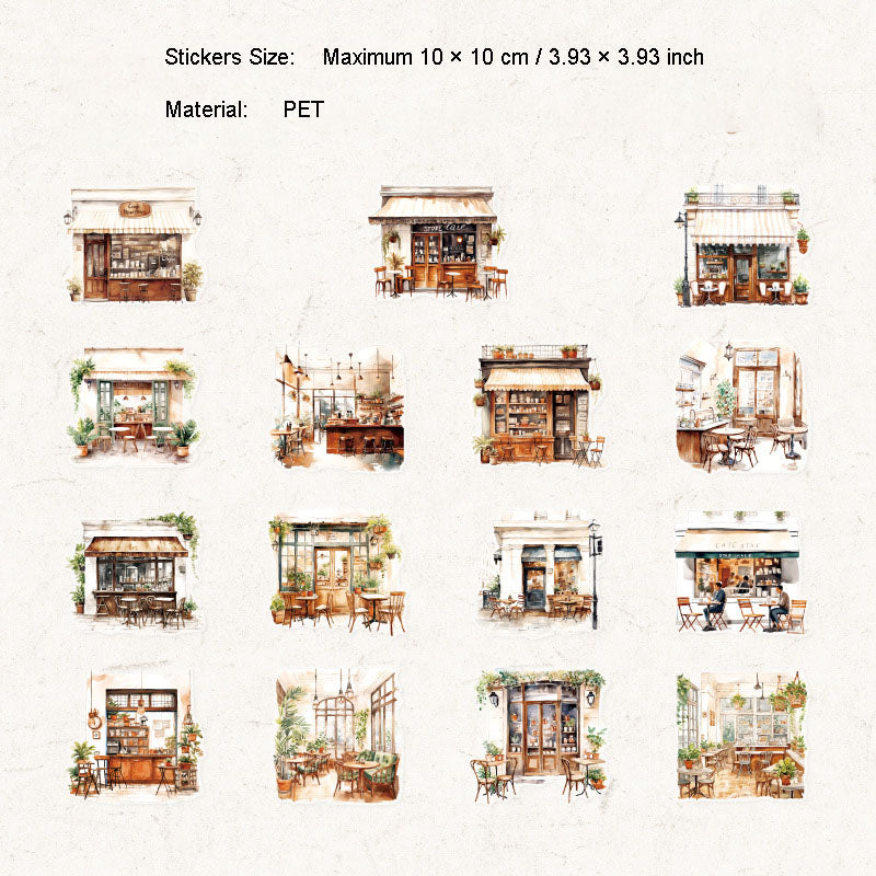 30 Pcs Coffee Themed PET Stickers MBKFW