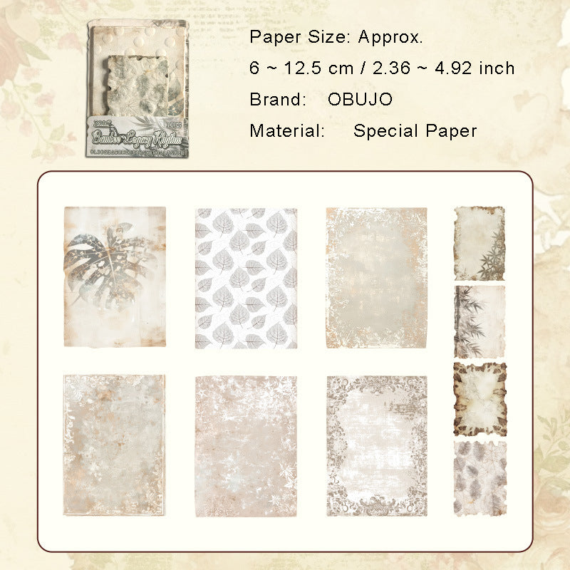 10 Sheets Vintage Embossed Scrapbook Paper XSJM